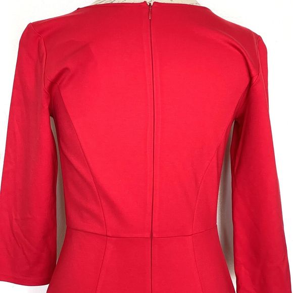 Ann Taylor Womens Dress Size 4 Red Knee-Length Valentine's Office Career Work - Picture 4 of 13